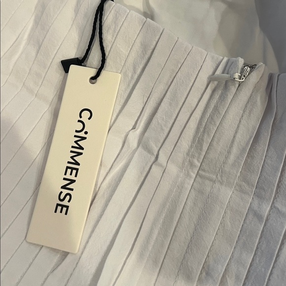 NWT Commense White Strapless Pleated Top - Picture 10 of 11
